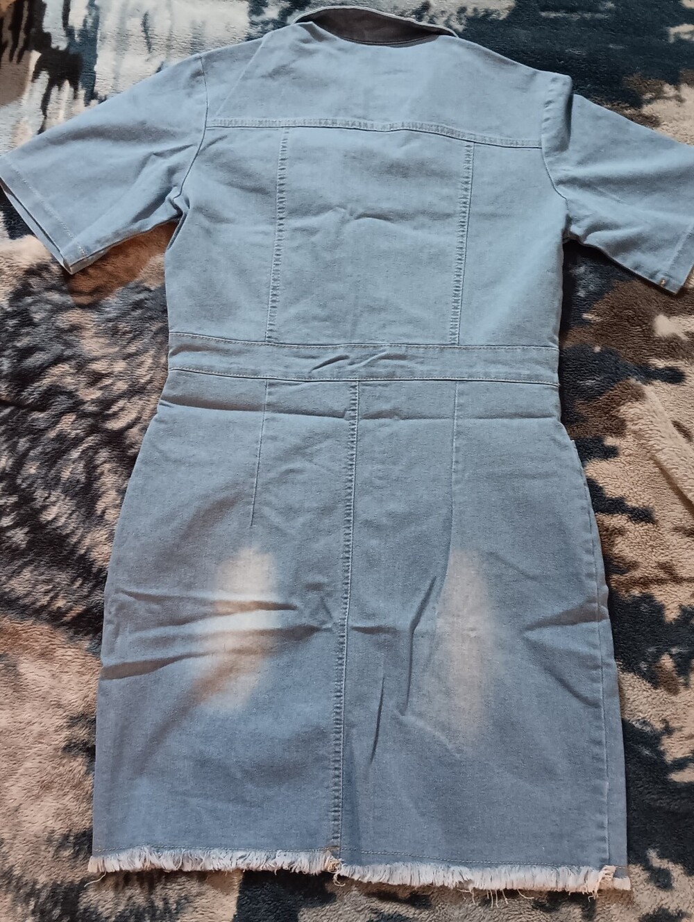 Denim Distressed Dress (NWOT) - Picture 5 of 8